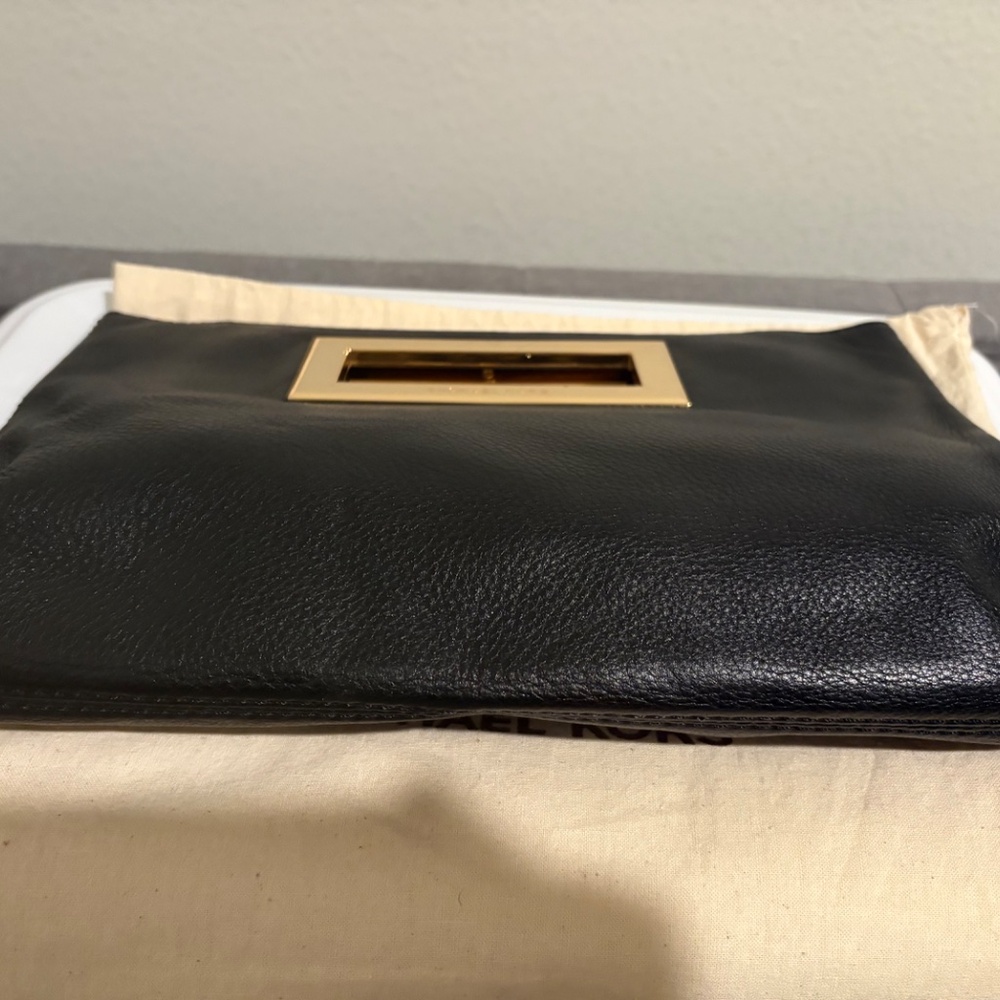 Michael Kors Black Leather Clutch Bag - Picture 7 of 10